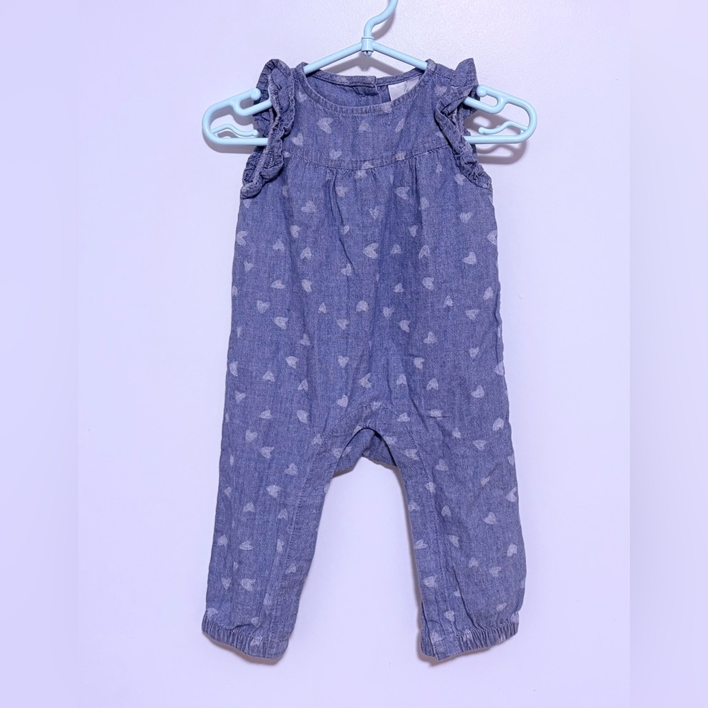 The Lullaby Club Blue Heart Kids Romper